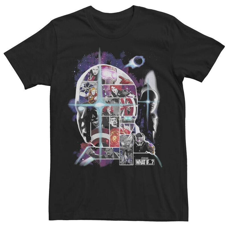 アニメキャラクター レディース トップス Tシャツ Licensed Character Men's Marvel What If Watcher Collage Tee Black ブラック
