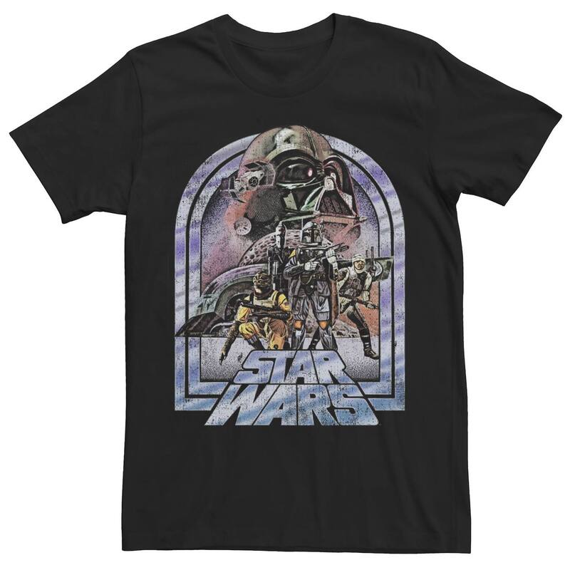 アニメキャラクター レディース トップス Tシャツ Licensed Character Men'star Wars Back-Up Squad Retro Poster Tee Black ブラック 6,636円