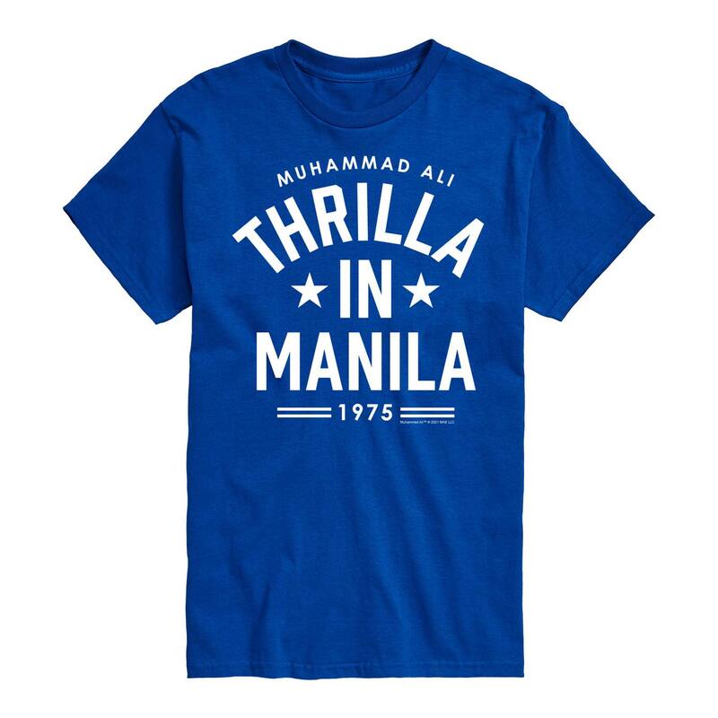 アニメキャラクター レディース トップス Tシャツ トール Licensed Character Big & Tall Muhammad Ali Thrilla In Manila 1975 Tee Blue ブルー