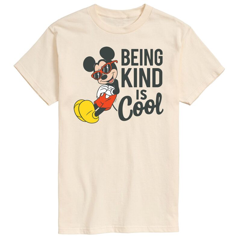 ディズニー レディース トップス Tシャツ グラフィック Disney's Mickey Mouse Men's Kind Is Cool Graphic Tee Beige ベージュ