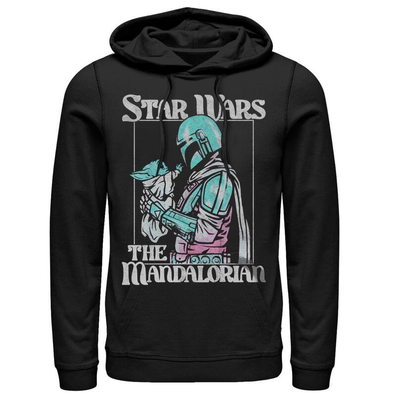 スター ウォーズ レディース トップス Tシャツ パーカー Men'star Wars The Mandalorian Mando & Grogu Together Hoodie Black ブラック
