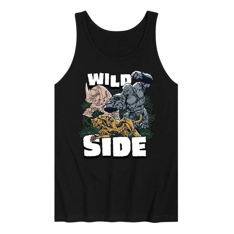 アニメキャラクター レディース トップス Tシャツ グラフィック Licensed Character Men\'s Transformers Wild Side Graphic Tank Top Black ブラック