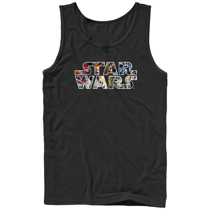 スター ウォーズ レディース トップス Tシャツ ロゴ グラフィック Men'star Warscenes Filled Logo Graphic Tank Top Black ブラック