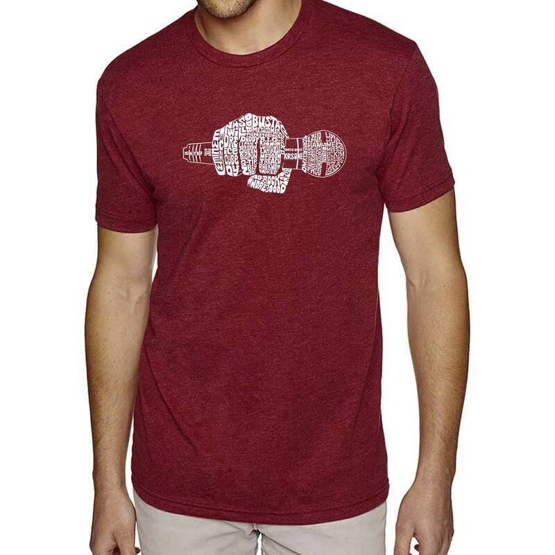 エルエーポップアート レディース トップス Tシャツ LA Pop Art 90's Rappers - Men's Premium Blend Word Art-Shirt Burgundy バーガンディ