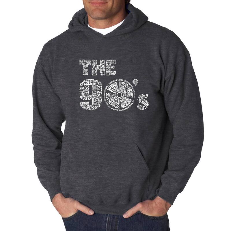 エルエーポップアート レディース トップス Tシャツ スウェット LA Pop Art 90S - Men's Word Art Hooded Sweatshirt Grey グレー