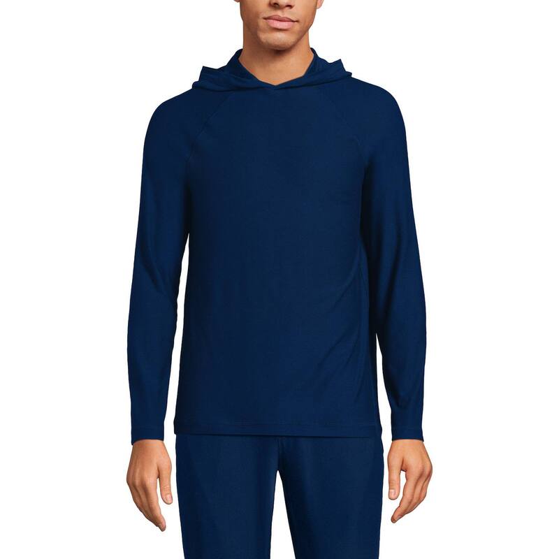 ランズ挙げ句の果て レディース アンダー御召しもの ナイト爵御召しもの パーカー Men\u0027s Lands\u0027 End Weekend Weight Long Sleeve Hoodie Deep Sea Navy 米国海軍