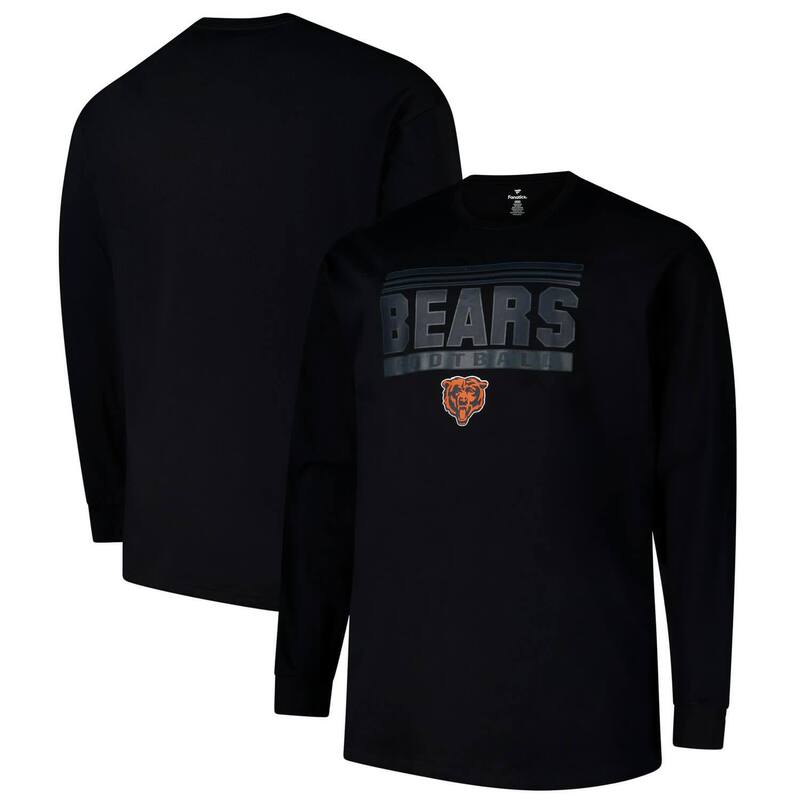 プロファイル レディース トップス Tシャツ トール Men's Profile Black Chicago Bears Big & Tall Pop Long Sleeve T-Shirt Brs Black ブラック｜ReVida 店