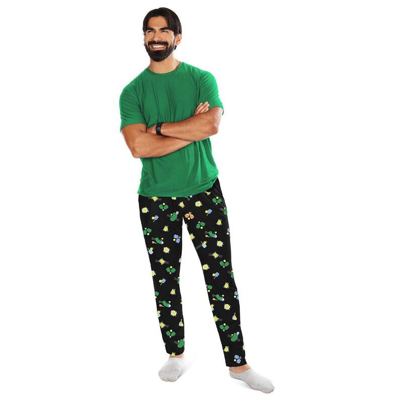 メモイ レディース アンダーウェア ナイトウェア MeMoi Men Pickleball Two Piece Pj Set In A Bag Forest Green グリーン
