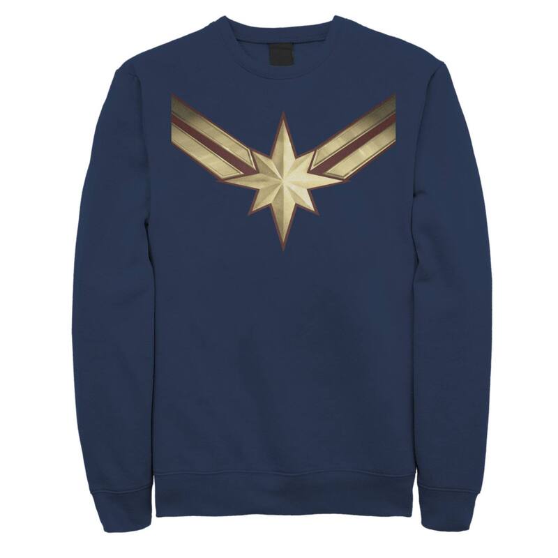 マーベル レディース トップス プルオーバー 旗がしら ロゴタイプ フリース Men\u0027s Marvel Captain Marvel Movie Logo Fleece Navy 米国海軍