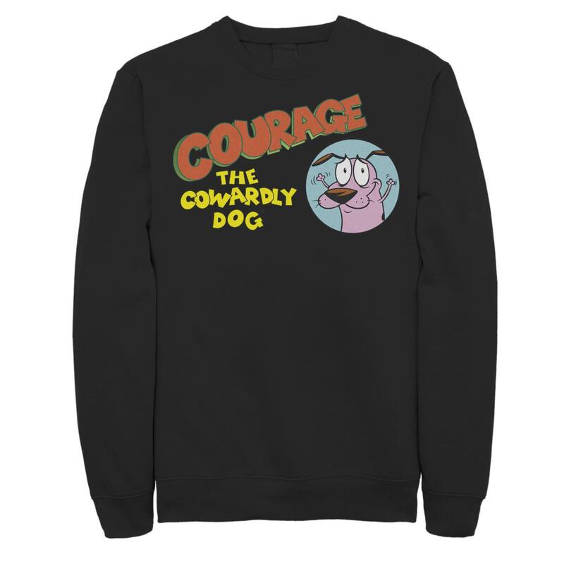 アニメ文字記号 レディース トップス プルオーバー 汗水 Licensed Character Men\u0027s Courage The Cowardly Dogreen Hue Abduction Sweatshirt Black 黒いこと