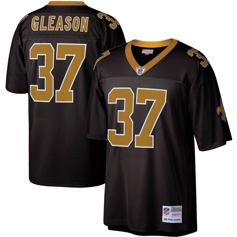 ミッチェル&ネス レディース トップス Tシャツ ジャージー Men's Mitchell & Nessteve Gleason Black New Orleansaints Legacy Replica Jersey Snt Black ブラック
