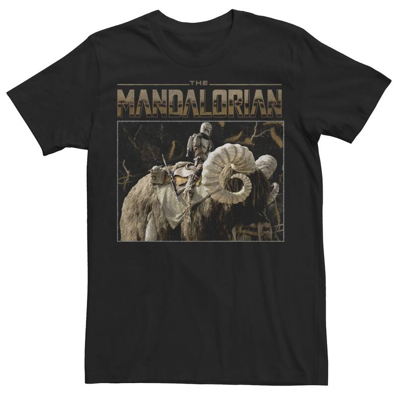 アニメキャラクター レディース トップス Tシャツ トール Licensed Character Big & Tall Star Wars: The Mandalorian & The Child Bantha Ride Tee Black ブラック