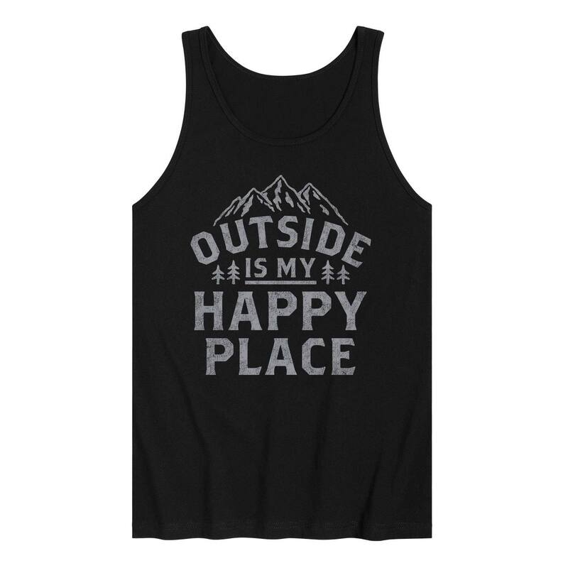 アニメキャラクター レディース トップス Tシャツ レース Licensed Character Men's Outside Is My Happy Place Tank Top Black ブラック