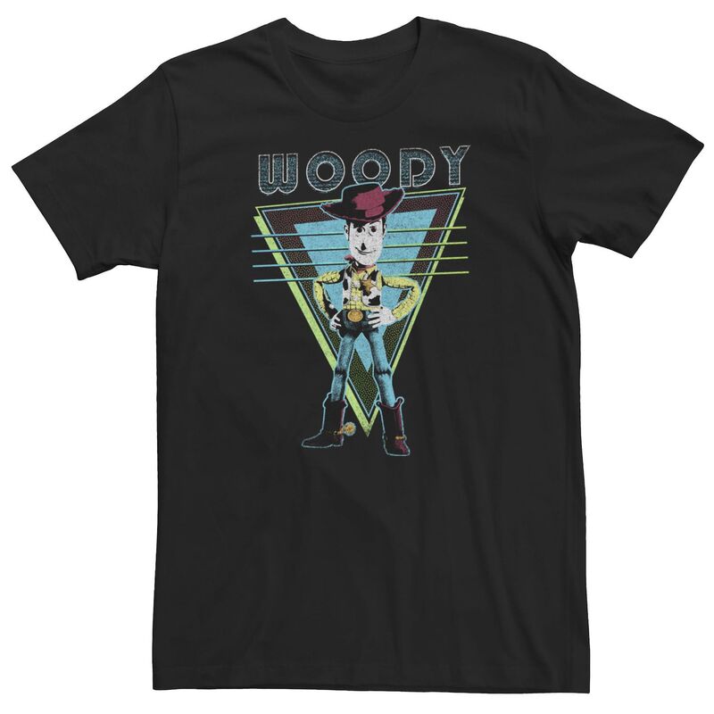 ディズニー ピクサー レディース トップス Tシャツ トール ロゴ Big & Tall Disney / Pixar Toy Story Woody Retro Geometric Portrait Logo Tee Black ブラック