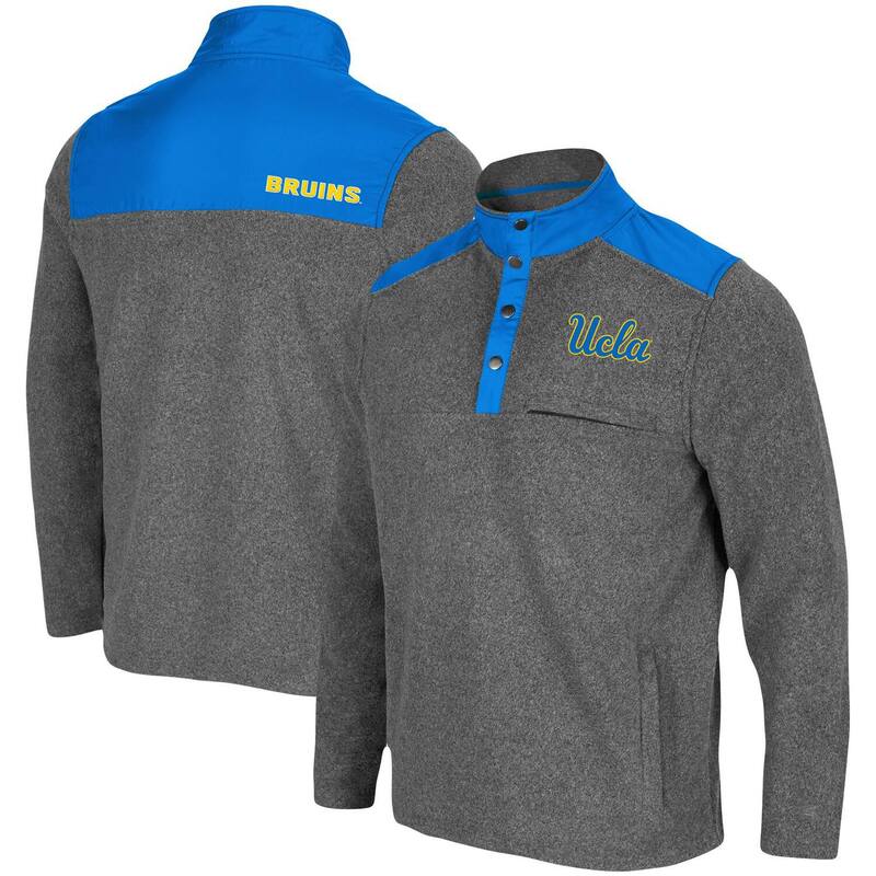 コロシアム レディース アウター ジャケット・ブルゾン Men's Colosseum Heathered Charcoal/Blue UCLA Bruins Huff Snapullover Ucl Charco チャコール