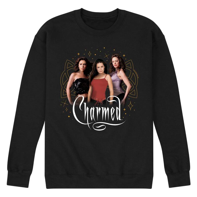 アニメ文字記号 レディース トップス プルオーバー フリース グラフィック Licensed Character Men\u0027s Charmed Sisters Graphic Fleece Black 黒いこと
