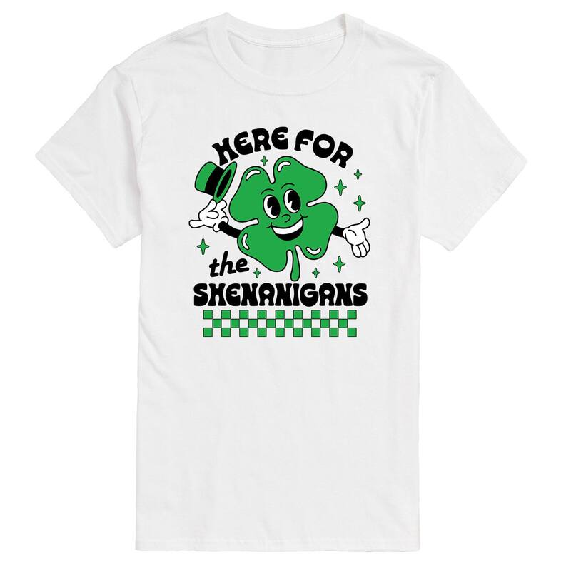アニメキャラクター レディース トップス Tシャツ グラフィック Licensed Character Men's Here for the Shenanigans Graphic Tee White ホワイト