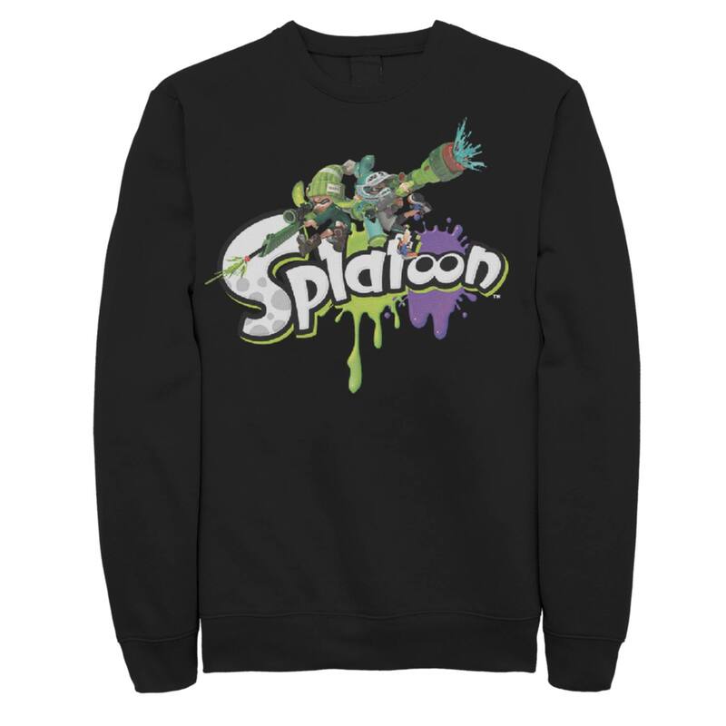 アニメ文字記号 レディース トップス プルオーバー 汗水 Licensed Character Men\u0027s Nintendo Splatoon Sweatshirt Black 黒いこと