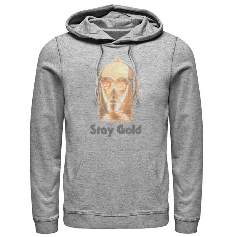 アニメキャラクター レディース トップス Tシャツ パーカー グラフィック Licensed Character Men'star Wars The Rise of Skywalker C-3PO Stay Gold Graphic Hoodie Athletic Heather ヘザー
