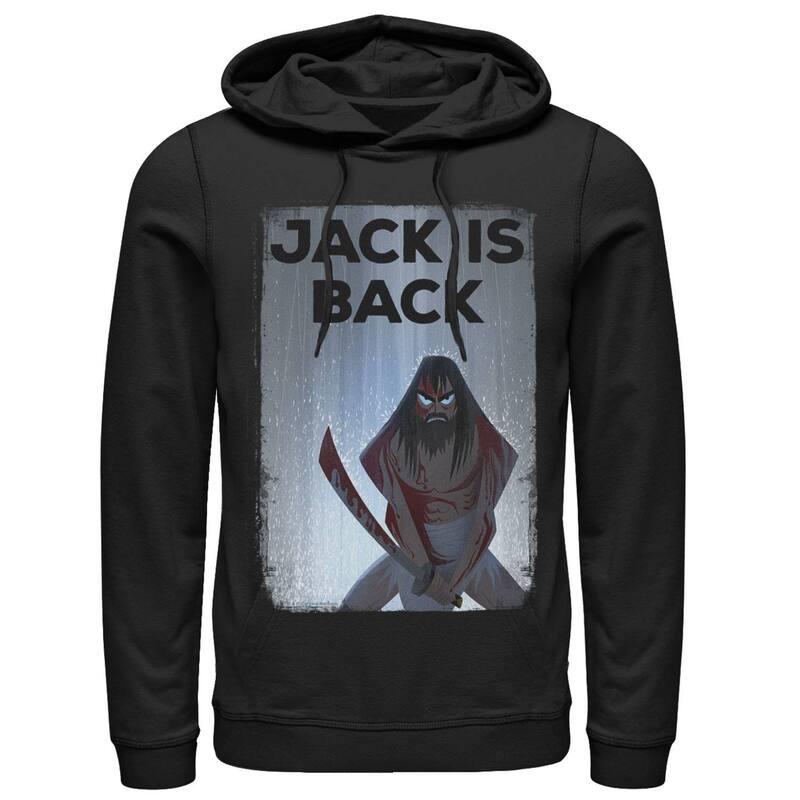 アニメキャラクター レディース トップス Tシャツ パーカー Licensed Character Men's Cartoonetwork Samurai Jack The Jack Is Back Rainwaters Hoodie Black ブラック