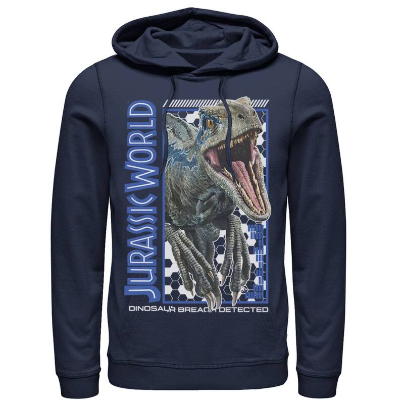 アニメキャラクター レディース トップス Tシャツ パーカー Licensed Character Men's Jurassic World Two Blue Dino Breachoodie Navy ネイビー