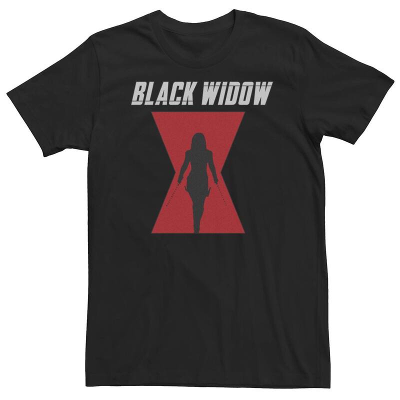 マーベル レディース トップス Tシャツ トール ロゴ Big & Tall Marvel Black Widow Logo Silhouettee Black ブラック 7,300円