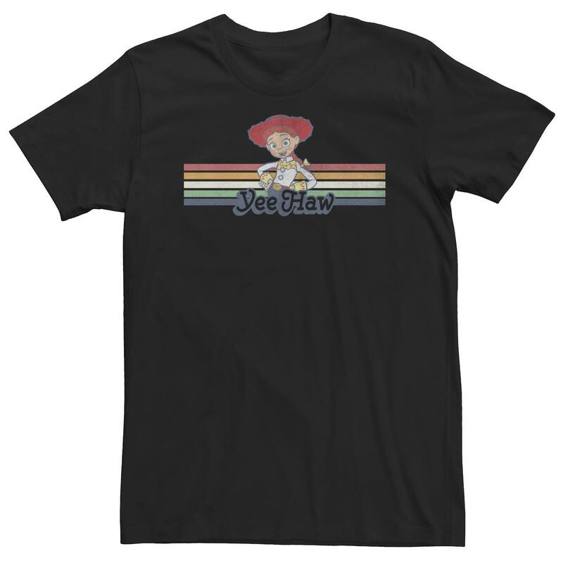 ディズニー ピクサー レディース トップス Tシャツ トール Big & Tall Disney / Pixar Toy Story Jessie Cowgirl Rainbow Stripe Yee Haw Tee Black ブラック