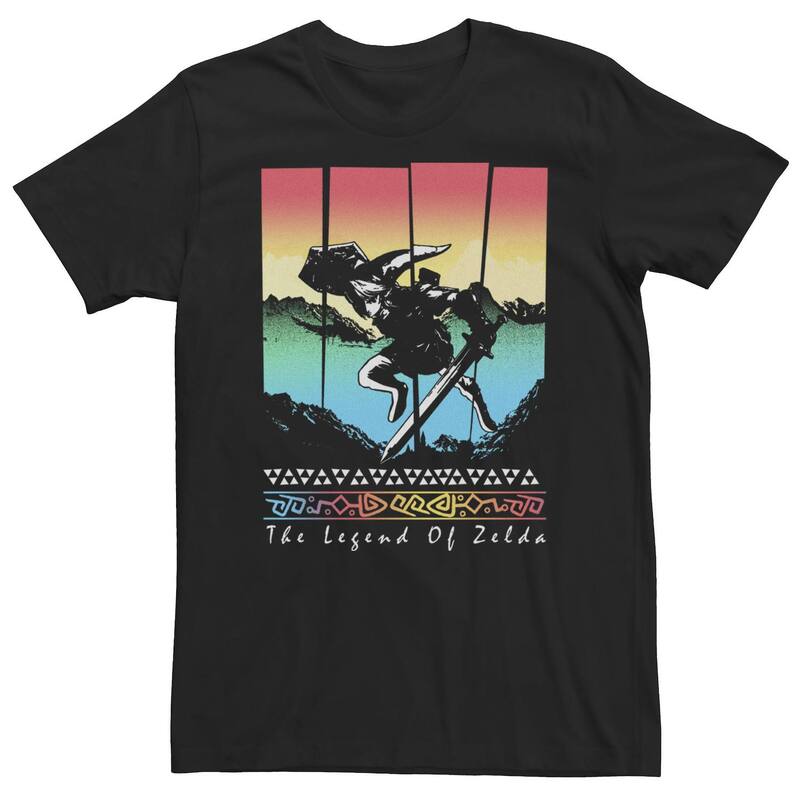 アニメキャラクター レディース トップス Tシャツ トール Licensed Character Big & Tall The Legend Of Zelda Link Gradient Panels Tee Black ブラック