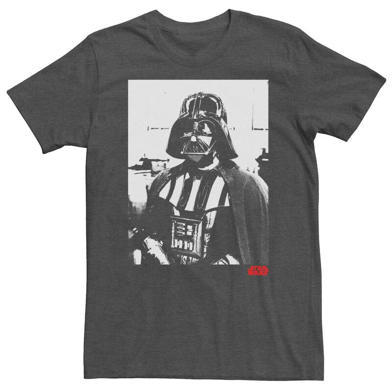 アニメキャラクター レディース トップス Tシャツ トール コントラスト Licensed Character Big & Tall Star Wars Darth Vader Fade to Black & White Contrastee Charcoal Heather チャコール