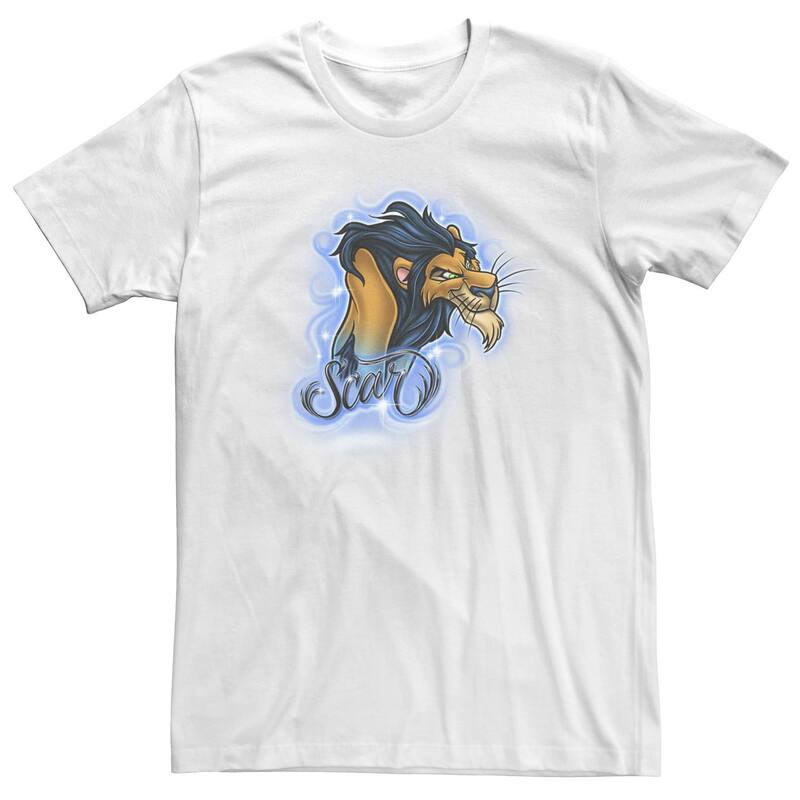 ディズニー ピクサー レディース トップス Tシャツ トール ロゴ Disney / Pixar Big & Tall Disney The Lion King Scar Airbrushed Portrait Logo Tee White ホワイト