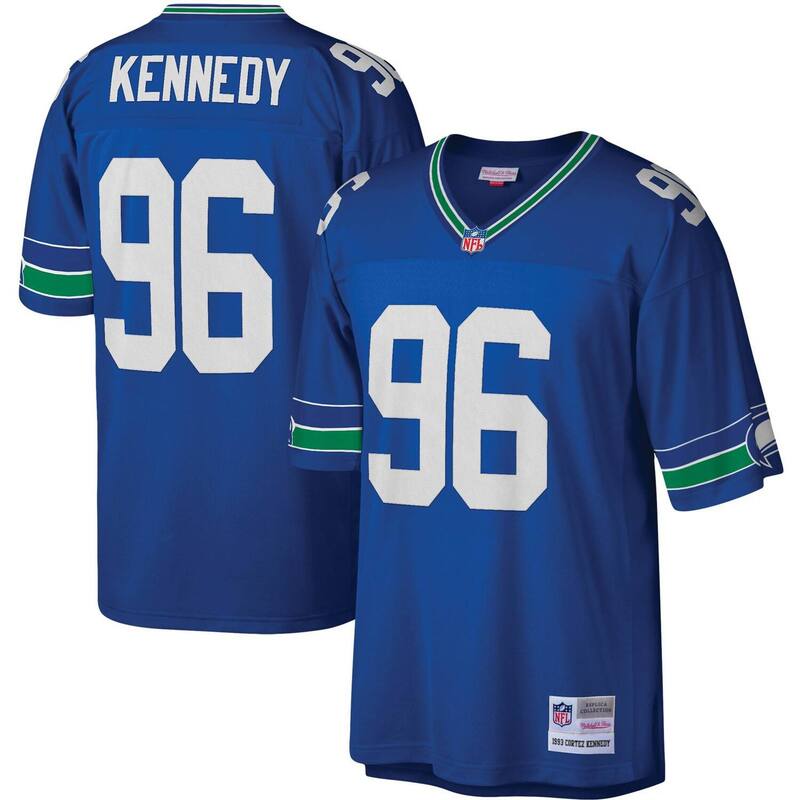 ミッチェル&ネス レディース トップス Tシャツ ジャージー Men's Mitchell & Ness Cortez Kennedy Royal Seattle Seahawks Legacy Replica Jersey Sea Blue ブルー