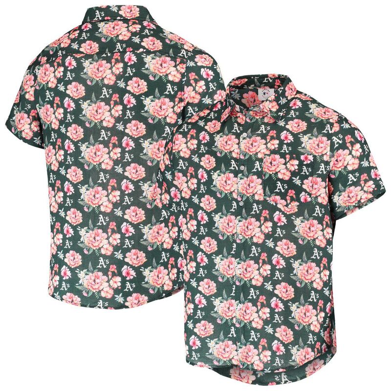 フォコ レディース トップス Tシャツ フラワー柄 リネン フラワー Men's FOCO Green Oakland Athletics Floralinen Button-Up Shirt Oas Green グリーン