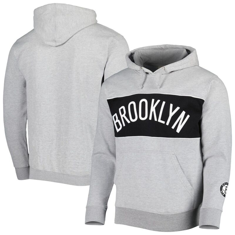 ファナティクス レディース トップス Tシャツ パイル パーカー Men's Fanatics Branded Heather Gray Brooklynets Wordmark French Terry Pullover Hoodie Net Grey グレー