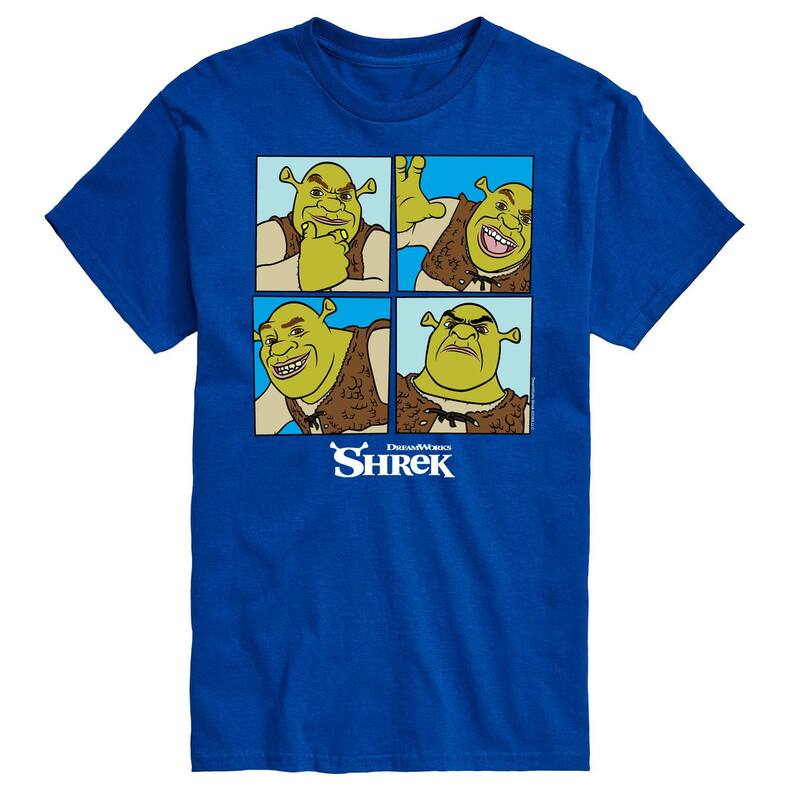 アニメキャラクター レディース トップス Tシャツ トール Licensed Character Big & Tall Shrek Grid Tee Royal Blue ブルー