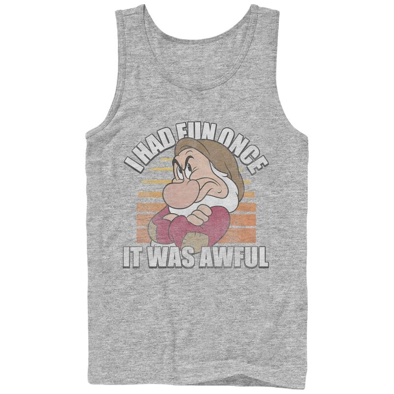 ディズニー レディース トップス Tシャツ グラフィック Disney'snowhite Grumpy Had Fun Once Men's Graphic Tank Top Athletic Heather ヘザー