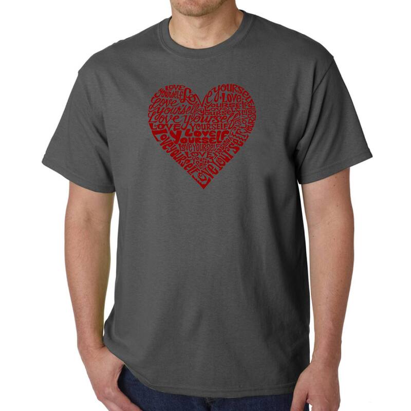 エルエーポップアート レディース トップス Tシャツ LA Pop Art Love Yourself - Men's Word Art-Shirt Grey グレー