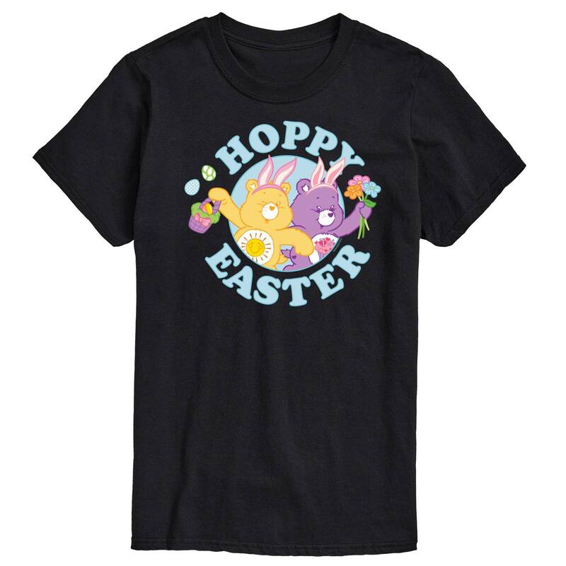 アニメキャラクター レディース トップス Tシャツ グラフィック Licensed Character Men's Care Bears Hoppy Easter Graphic Tee Black ブラック