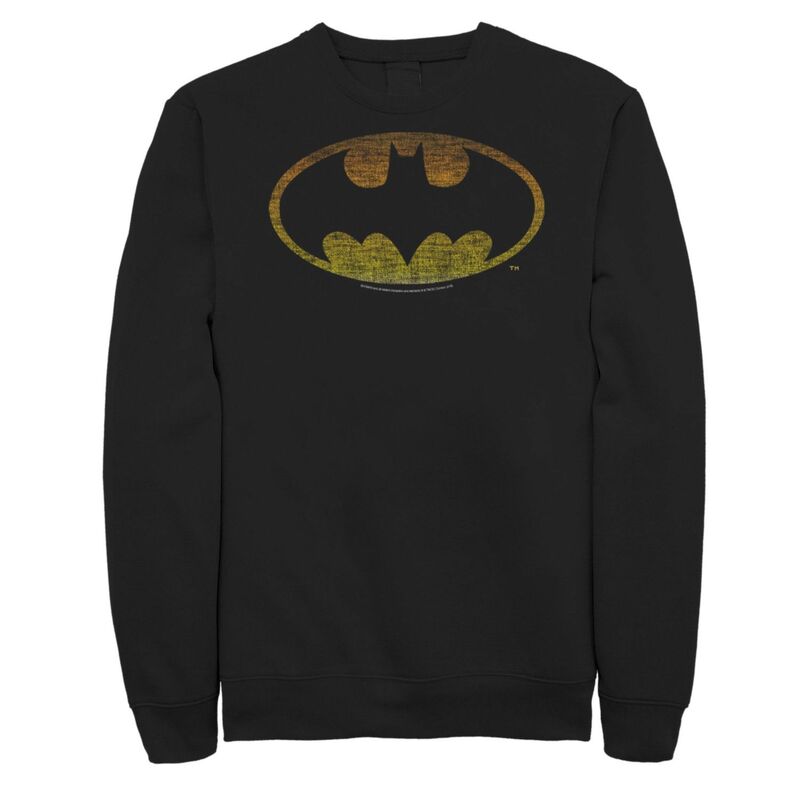 アニメ文字記号 レディース トップス プルオーバー 流汗 Licensed Character Men\u0027s Batman Classic Symbol Faded Sweatshirt. Black 黒いこと
