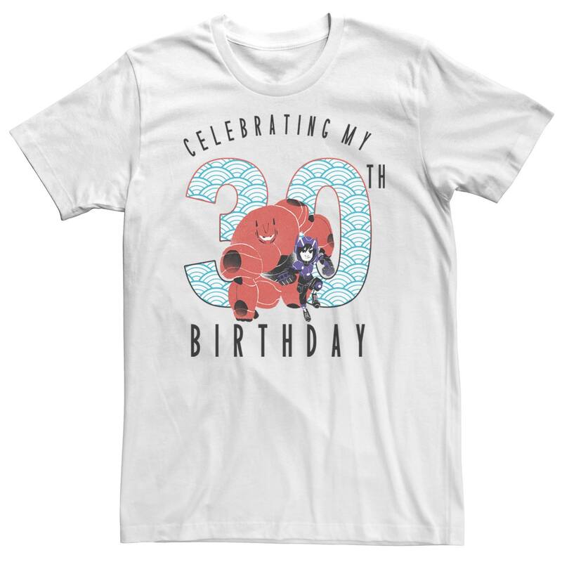 ディズニー ピクサー レディース トップス Tシャツ トール Disney / Pixar Big & Tall Disney Big Hero 6 Baymax Hiro 30th Birthday Tee White ホワイト