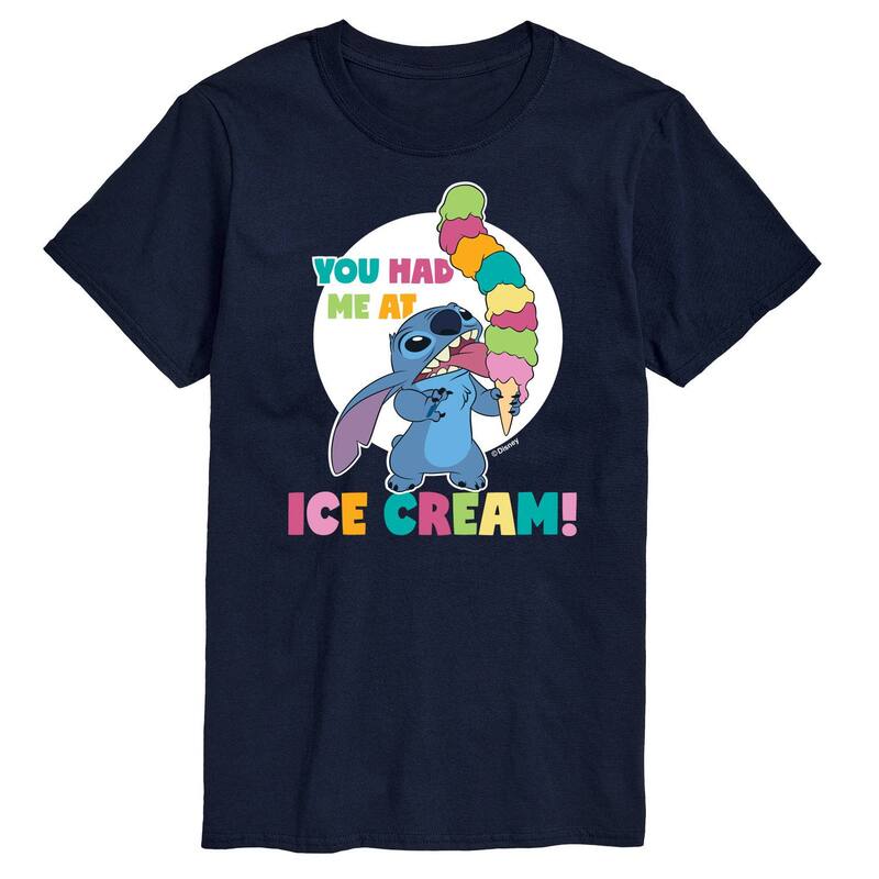 ディズニー レディース トップス Tシャツ トール グラフィック Disney's Lilo and Stitch Big & Tall Had Me At Ice Cream Graphic Tee Navy ネイビー