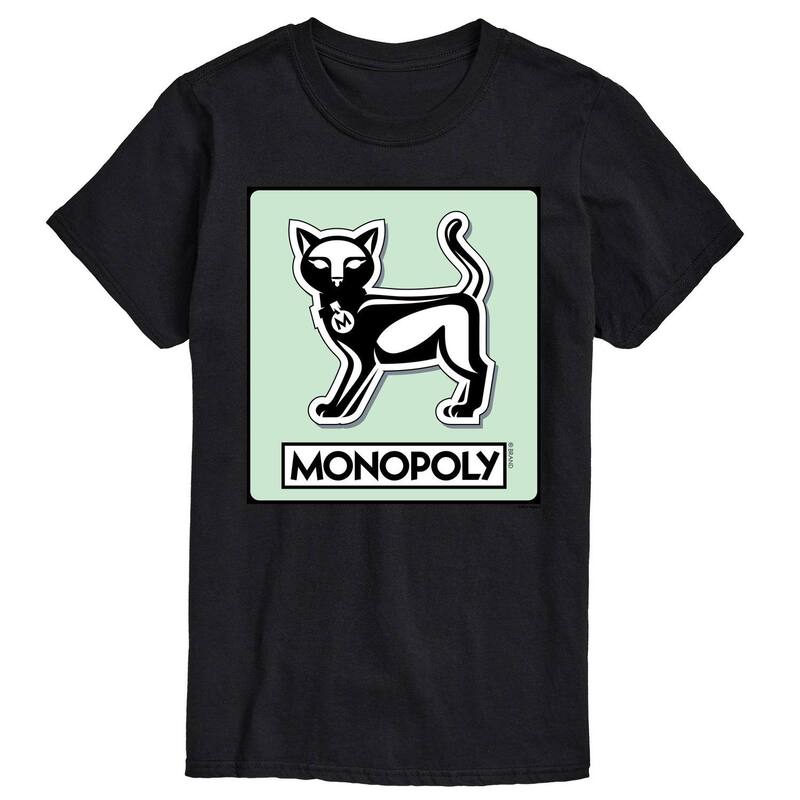 アニメキャラクター レディース トップス Tシャツ グラフィック Licensed Character Men\'s Monopoly Cat Game Token Graphic Tee Black ブラック