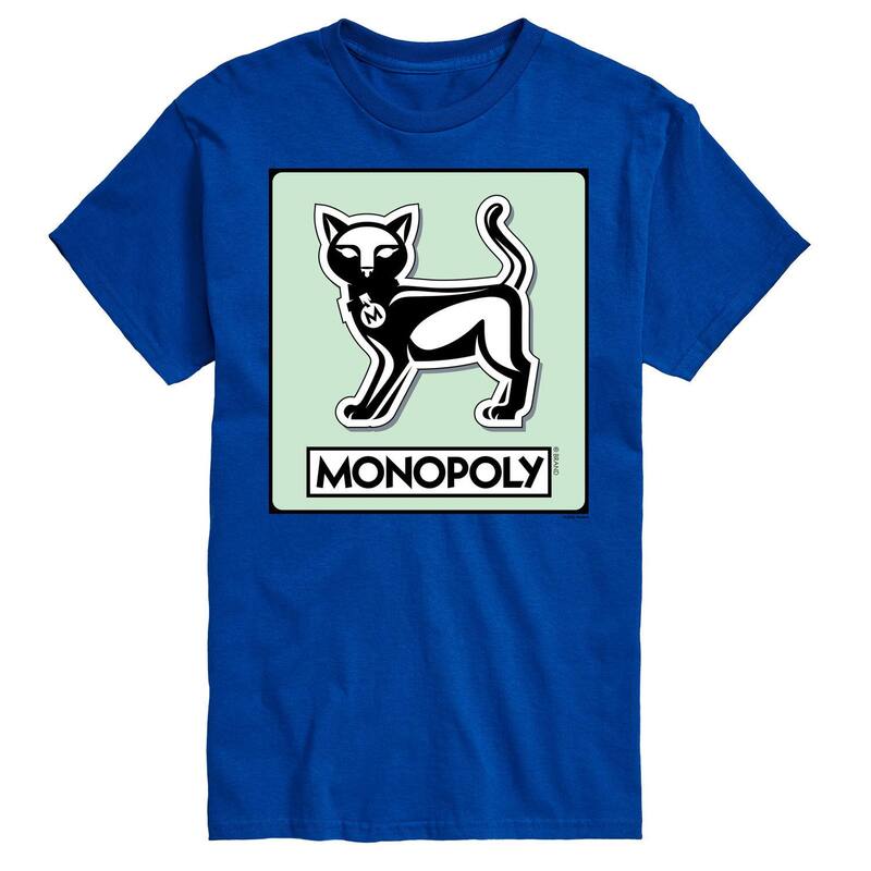 アニメキャラクター レディース トップス Tシャツ グラフィック Licensed Character Men\'s Monopoly Cat Game Token Graphic Tee Blue ブルー