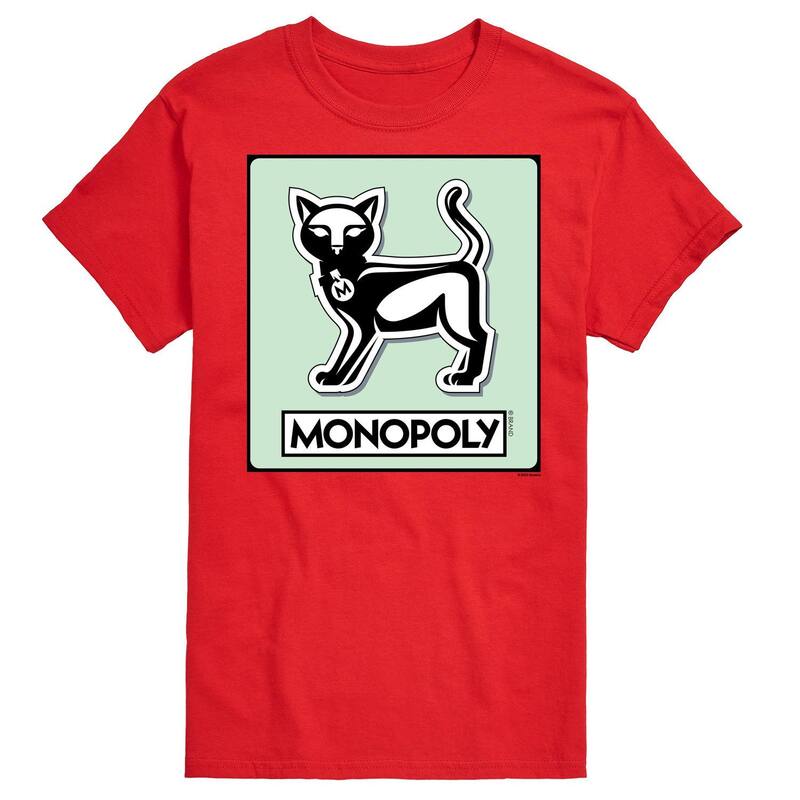 アニメキャラクター レディース トップス Tシャツ グラフィック Licensed Character Men\'s Monopoly Cat Game Token Graphic Tee Red レッド