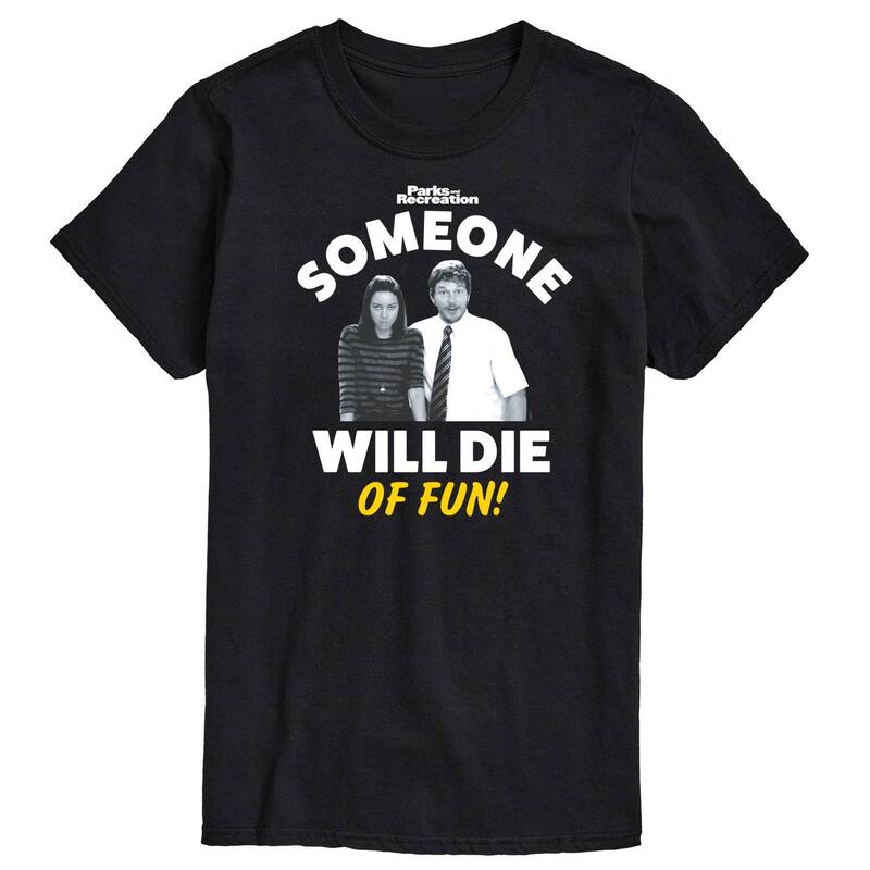 アニメキャラクター レディース トップス Tシャツ グラフィック Licensed Character Men's Parks And Recs Die OFun Graphic Tee Black ブラック
