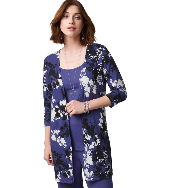 ジェシカロンドン レディース アウター ニット・セーター プラスサイズ カーディガン Jessica London Women's Plusizeveryday Stretch Knit Open Front Cardigan Dusk Graphic Floral|ReVida 店