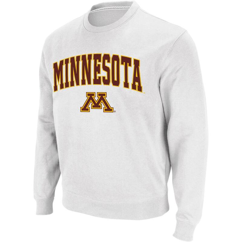 コロシアム レディース トップス Tシャツ クルーネック スウェット ロゴ Men's Colosseum White Minnesota Golden Gophers Arch & Logo Crew Neck Sweatshirt Min White ホワイト
