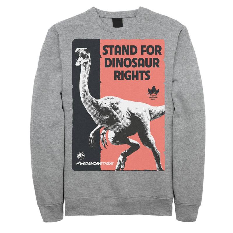 アニメ文字記号 レディース トップス プルオーバー 汗水 Licensed Character Men\u0027s Jurassic World Stand For Dinosaurs Poster Sweatshirt Athletic Heather ギョリュウモドキ