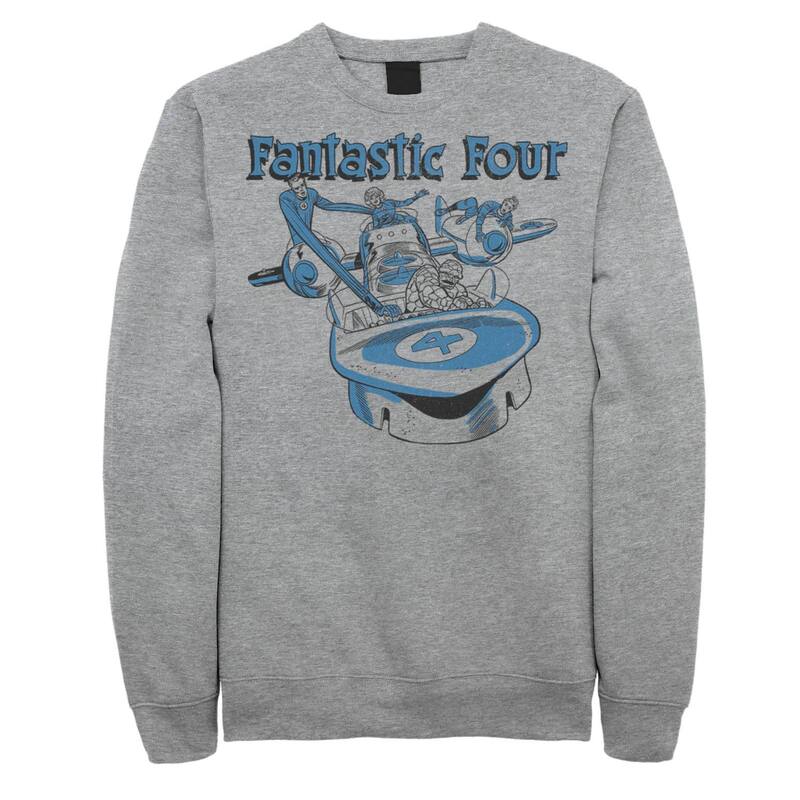 マーベル レディース トップス Tシャツ スウェット Men's Marvel Fantastic Four Group Shot Fantasticar Sweatshirt Athletic Heather ヘザー
