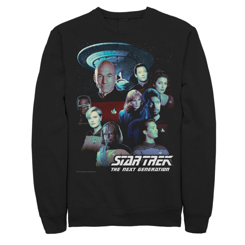 アニメ文字記号 レディース トップス プルオーバー 汗水 Licensed Character Men\u0027star Trek Next Generation Crew Portraitsweatshirt Black 黒いこと
