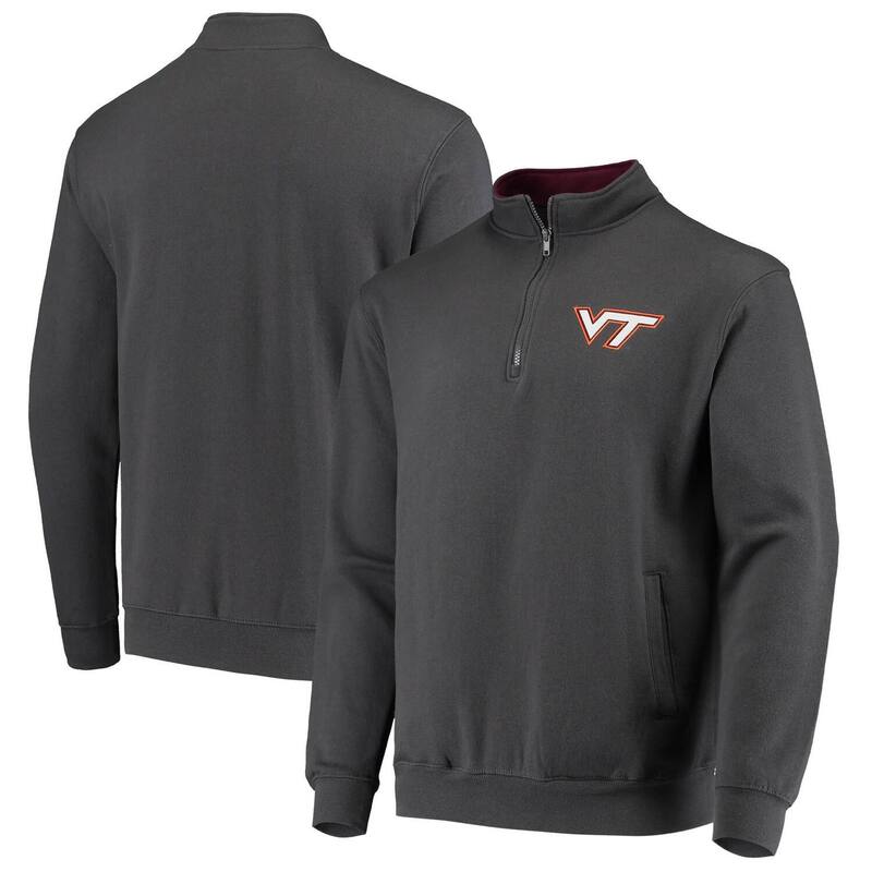 コロシアム レディース トップス Tシャツ ロゴ ジャケット Men's Colosseum Charcoal Virginia Techokies Tortugas Logo Quarter-Zip Jacket Vat Charco チャコール
